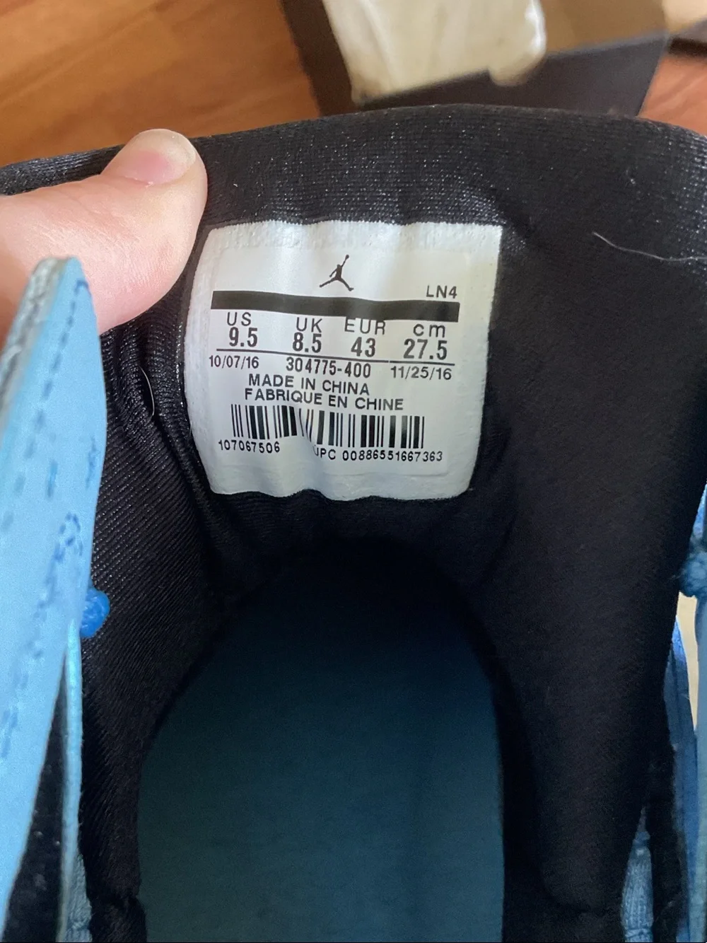 RARE Jordan High-Top Sneakers in Light Blue and White